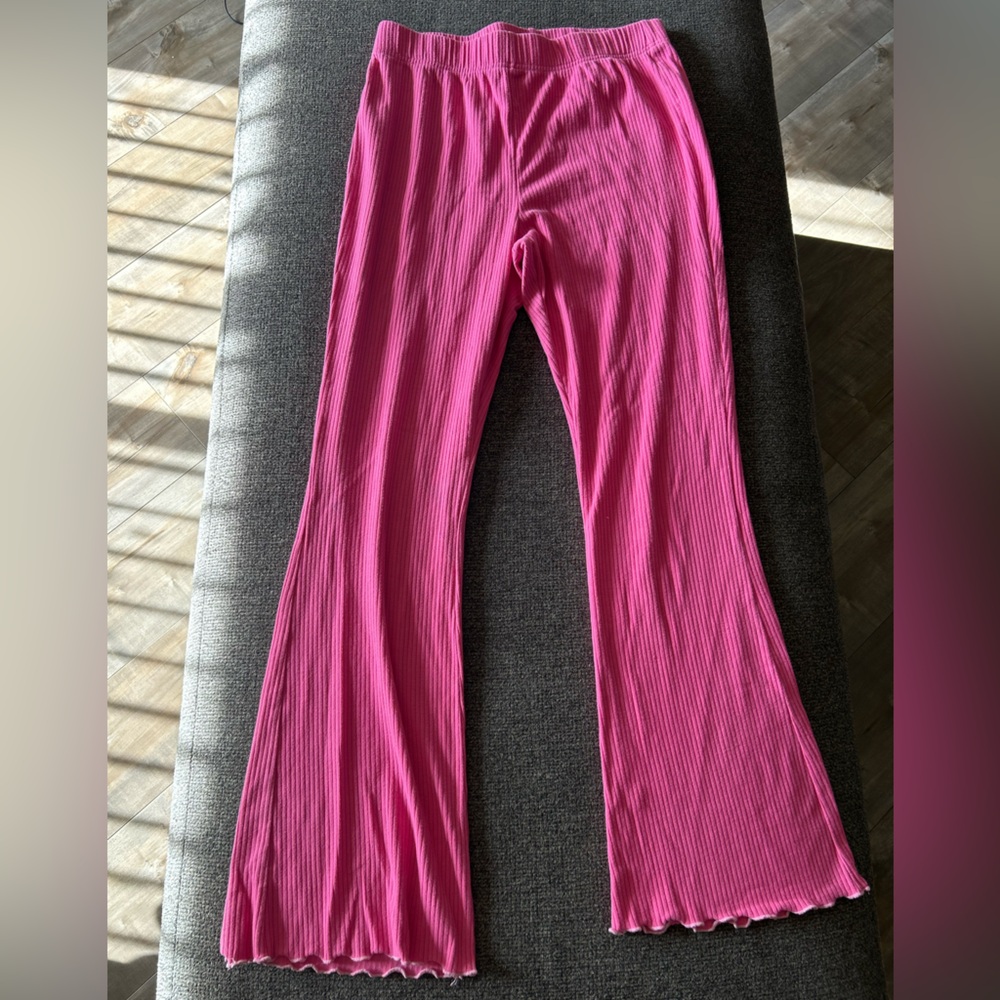 Wild Fable Pink Ribbed Flare Leggings